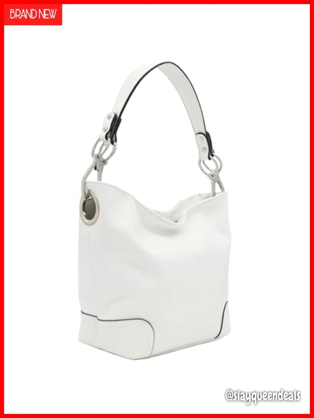 Faux Leather Hobo Shoulder Bag with Detachable Strap and Pockets